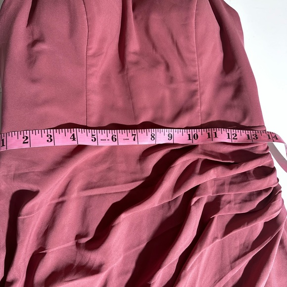 Azazie Galicia Mermaid High Neck Pleated Stretch Chiffon Leg Slit Dress NWT 10 - Picture 15 of 16